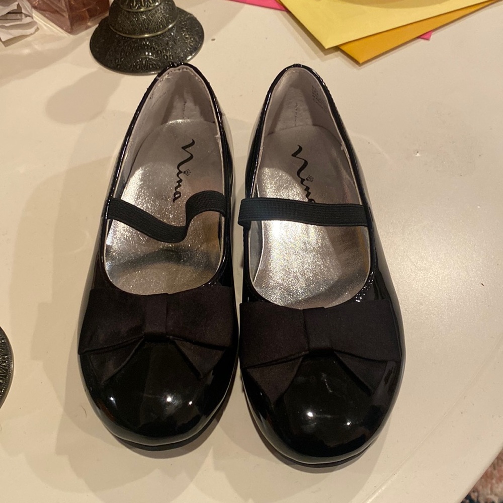 Nina pointed bow ballet flats, little girls size 11